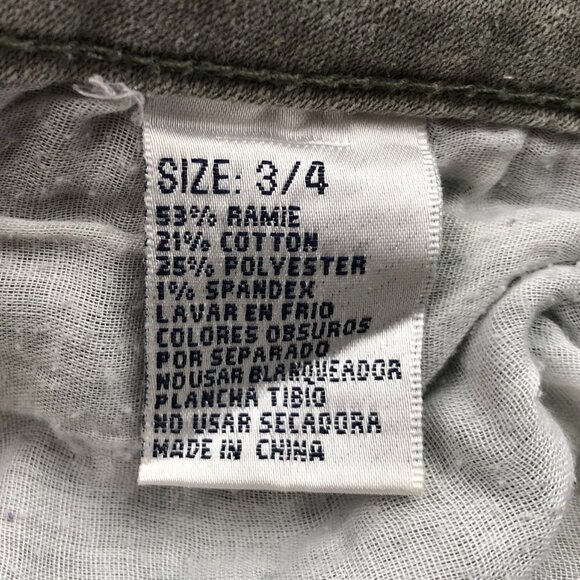 Bamboo Womens Jeans Size 3/4 Distressed Skinny Ankle Casual Classic Green Denim - Picture 4 of 15